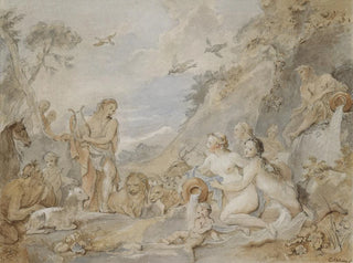 Orphée charming the nymphs, dryads, and animals - Charles-Joseph Natoire — artwork view