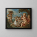 Putti ornant un cygne d'une guirlande de fleurs - Charles-Joseph Natoire — framed artwork on a wall