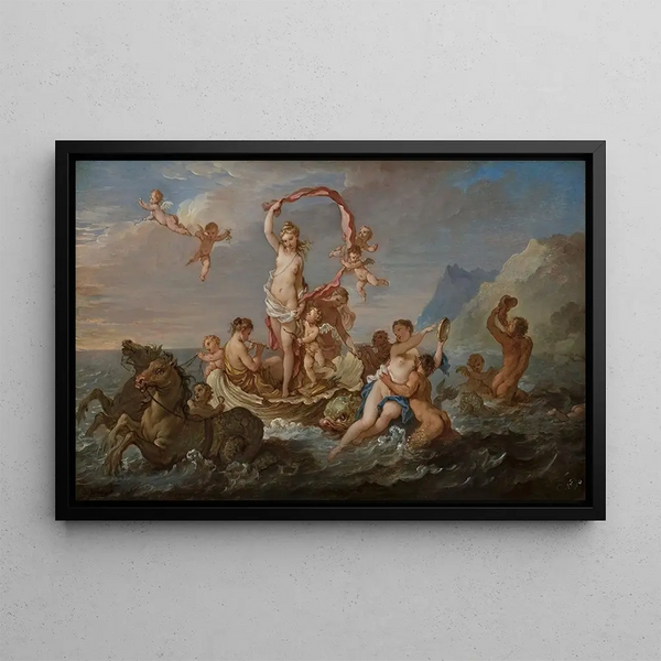 Triumph of Amphitrite - Charles-Joseph Natoire — framed artwork on a wall