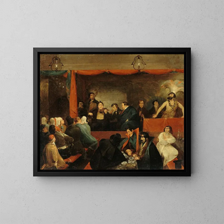 The Café des aveugles at the Palais-Royal - Charles-Joseph Travis de Villers — framed artwork on a wall