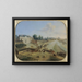 View of the Château de la Muette with the King's arrival - Charles-Léopold Grevenbroeck — framed artwork on a wall