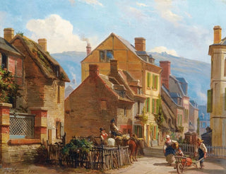 La rue des Rosiers à Trouville - Charles-Louis Mozin — artwork view