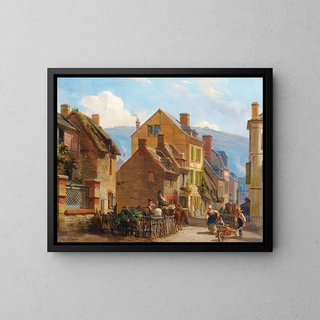 La rue des Rosiers à Trouville - Charles-Louis Mozin — framed artwork on a wall