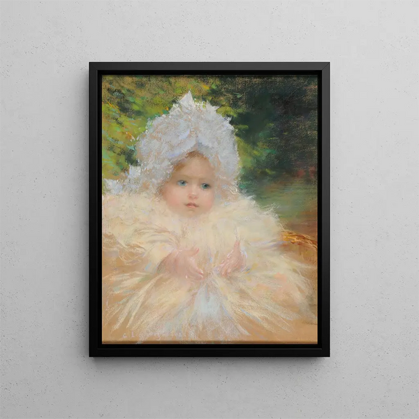 Madeleine Lemoine niece of the painter - Charles-Lucien Landre — framed artwork on a wall