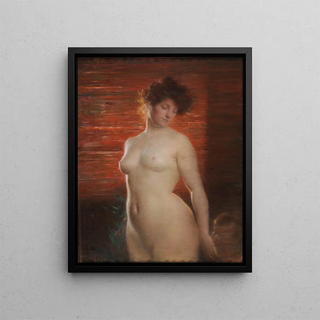 Modesty - Charles-Lucien Landre — framed artwork on a wall