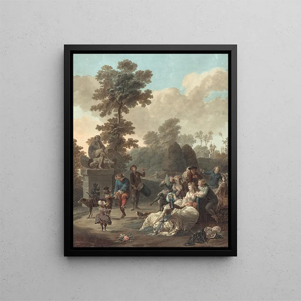The Tambourine - Charles-Melchior Descourtis — framed artwork on a wall