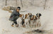 Piqueur and his pack in the snow - Charles-Olivier de Penne — artwork view