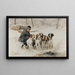 Piqueur and his pack in the snow - Charles-Olivier de Penne — framed artwork on a wall