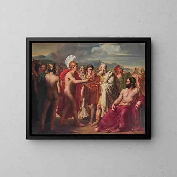 Achille présentant le prix de la sagesse à Nestor - Charles-Philippe Auguste Larivière — framed artwork on a wall