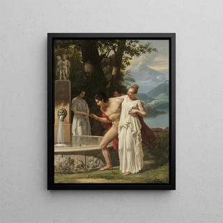 La fontaine Acadine - Charles-Victoire Frédéric Moench — framed artwork on a wall