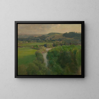 Landscape painting of Cornouaillais - Charles Adams Platt — framed artwork on a wall