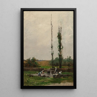 Laundry Day - Charles Adams Platt — framed artwork on a wall