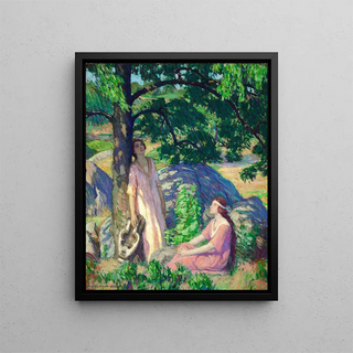Under the Tree - Charles Allan Winter — framed artwork on a wall