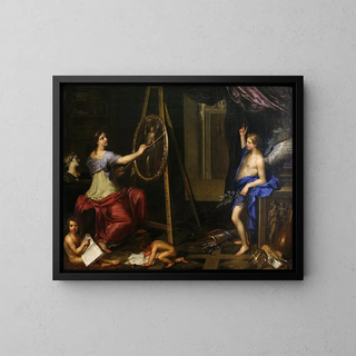 Allegory of Painting - Charles Alphonse Du Fresnoy — framed artwork on a wall