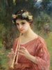 a young woman playing the aulos - Charles Amable Lenoir — artwork view