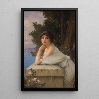 La belle au bord du lac - Charles Amable Lenoir — framed artwork on a wall
