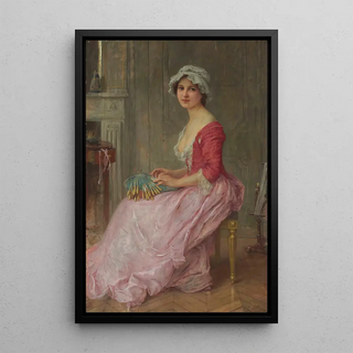 The lacemaker - Charles Amable Lenoir — framed artwork on a wall