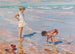 Children playing on a beach - Charles Atamian — artwork view