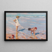 Children playing on a beach - Charles Atamian — framed artwork on a wall