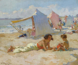 Playing on the beach - Charles Atamian — artwork view