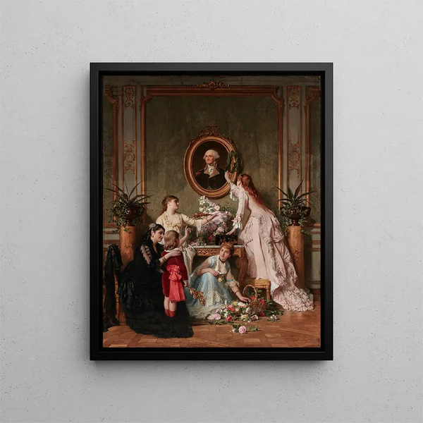 L'anniversaire de Washington - Charles Baugniet — framed artwork on a wall