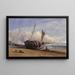 Fished boat with fisherman sitting - Charles Bentley — framed artwork on a wall