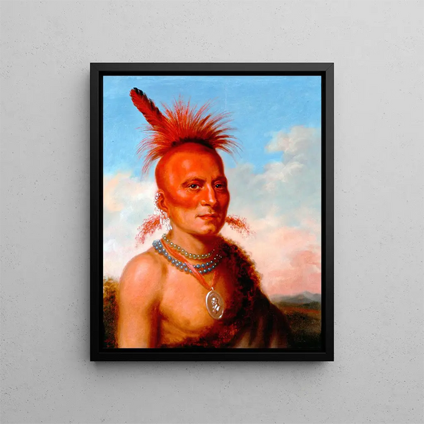 Sharitarish, wicked Pawnee chief - Charles Bird King — framed artwork on a wall