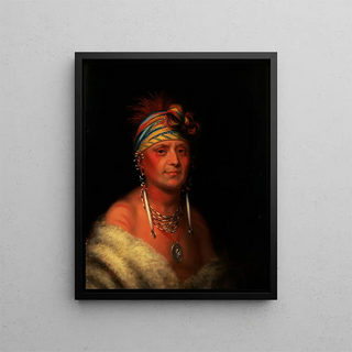 Shaumonekusse Prairie Wolf Oto - Charles Bird King — framed artwork on a wall