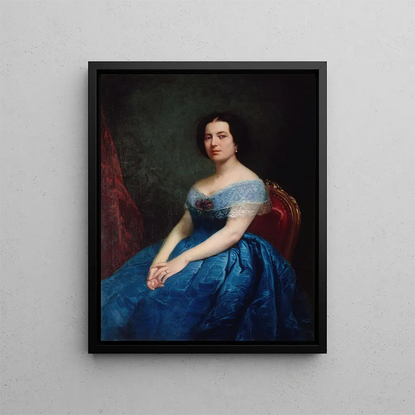 Portrait of Ernesta Grisi 1819-1895 singer - Charles Bonnegrace — framed artwork on a wall
