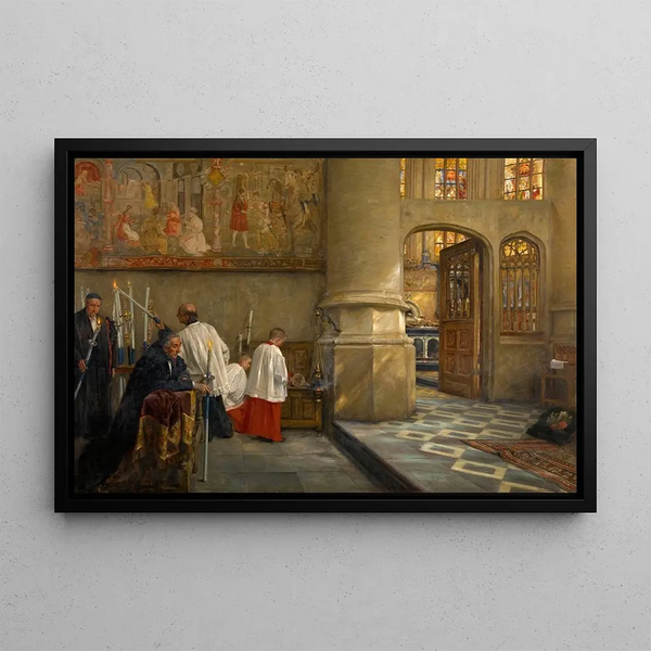 Before the blessing at the church of Hoogstraten - Charles Boom — framed artwork on a wall