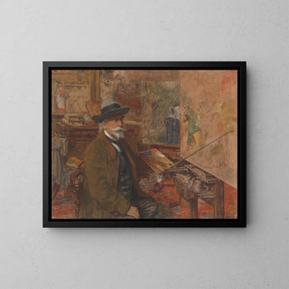 Self-portrait painting - Charles Boom — framed artwork on a wall