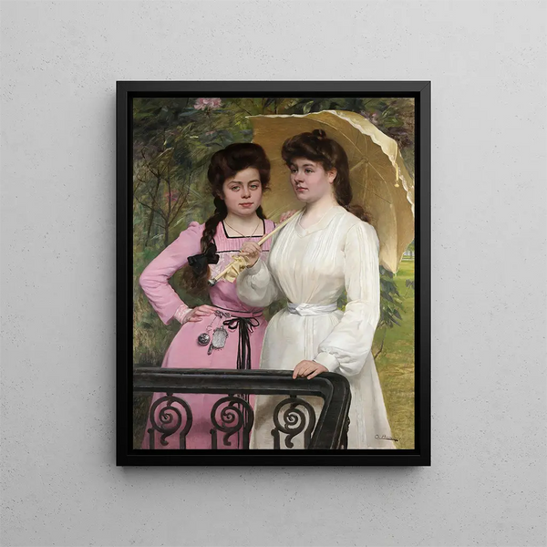 Sisters - Charles Boom — framed artwork on a wall