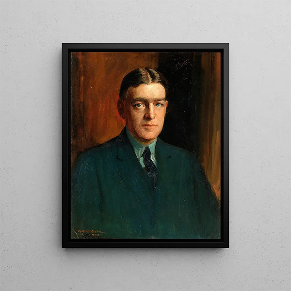 Portrait painting of Ernest Shackleton (1874 - 1922), polar explorer - Charles Buchel — framed artwork on a wall