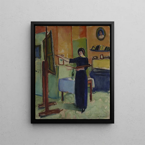 Artist in his studio - Charles Camoin — framed artwork on a wall