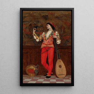 Reproduction of the painting Interior painting with lute player - Charles Caryl Coleman