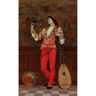 Reproduction of the painting Interior painting with lute player - Charles Caryl Coleman