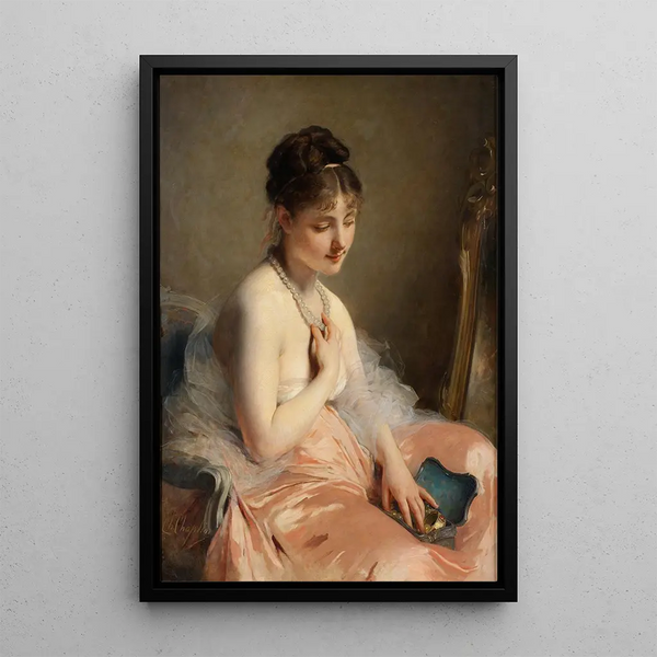 The Pearl Necklace - Charles Chaplin — framed artwork on a wall