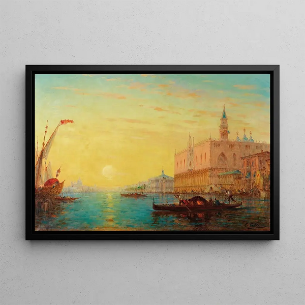 Venice at Twilight - Charles Clement Calderon — framed artwork on a wall