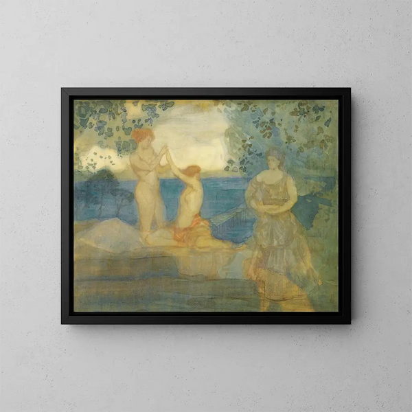 In the Land of Dreams or Magnolias - Charles Conder — framed artwork on a wall