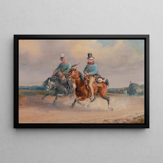 A scene on the road in France - Charles Cooper Henderson — framed artwork on a wall