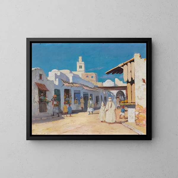 A street in Tunis - Charles Cottet — framed artwork on a wall
