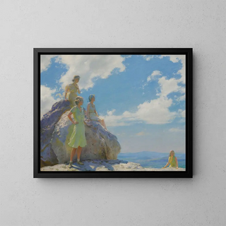 Rochers des ours - Charles Courtney Curran — framed artwork on a wall