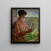 Décortiquer le maïs - Charles Courtney Curran — framed artwork on a wall