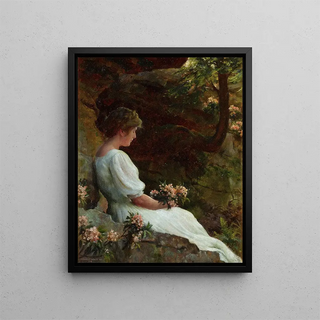 Vœu pieux - Charles Courtney Curran — framed artwork on a wall