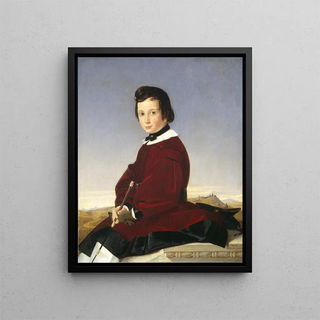 Portrait of a young rider - Charles David — framed artwork on a wall