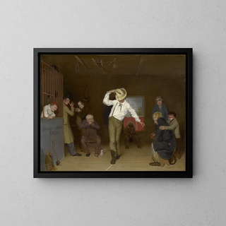Walking on the Sidewalk - Charles Deas — framed artwork on a wall