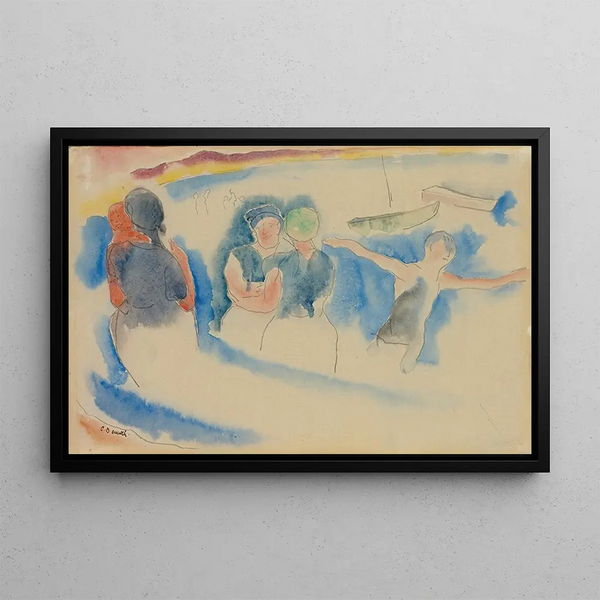 Swimming Beach - Charles Demuth — framed artwork on a wall