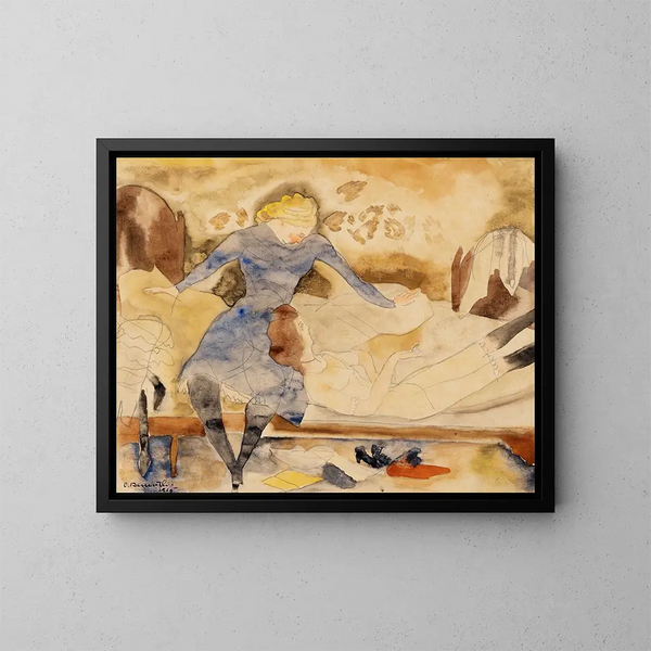 Nana visiting her friend Satin - Charles Demuth — framed artwork on a wall