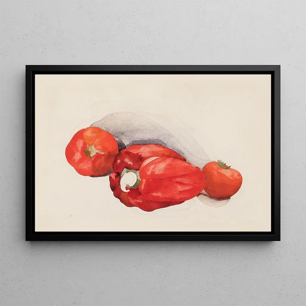 Peppers and Tomatoes - Charles Demuth — framed artwork on a wall