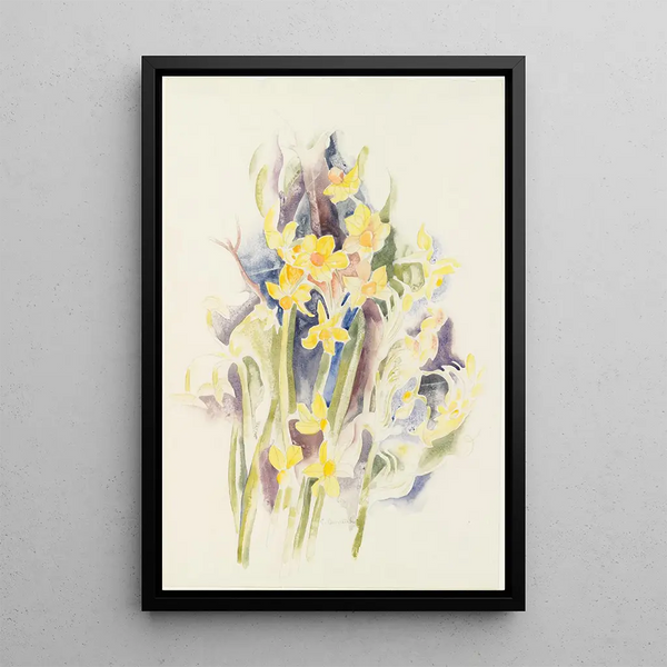 Small Daffodils Painting - Charles Demuth — framed artwork on a wall